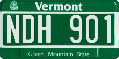 VT license plate NDH901