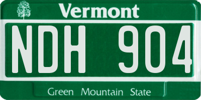 VT license plate NDH904