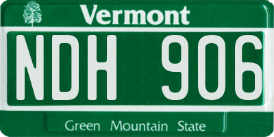 VT license plate NDH906