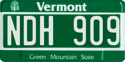 VT license plate NDH909