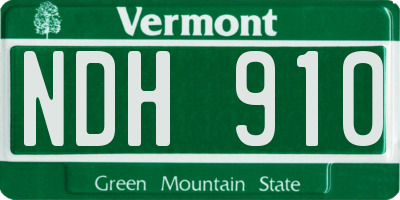 VT license plate NDH910