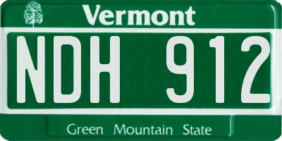 VT license plate NDH912