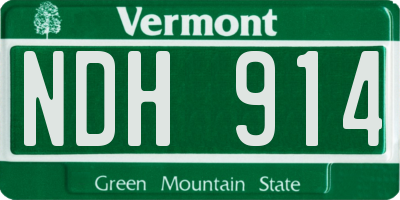 VT license plate NDH914