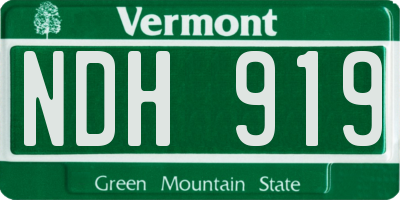 VT license plate NDH919