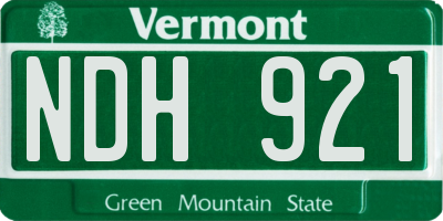 VT license plate NDH921