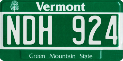 VT license plate NDH924