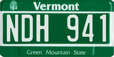 VT license plate NDH941