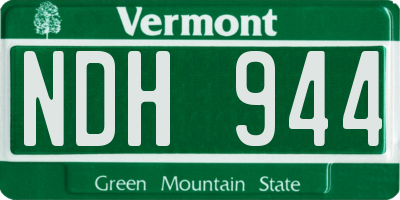 VT license plate NDH944