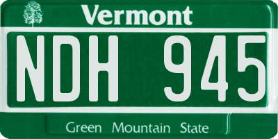VT license plate NDH945