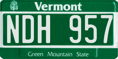 VT license plate NDH957