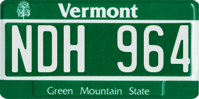 VT license plate NDH964