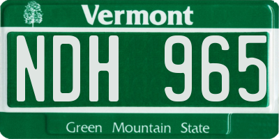 VT license plate NDH965