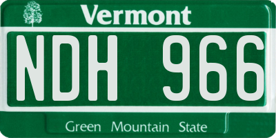 VT license plate NDH966