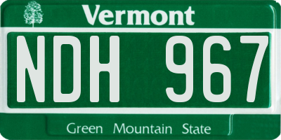 VT license plate NDH967