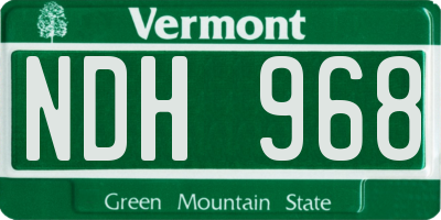 VT license plate NDH968