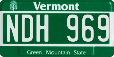 VT license plate NDH969