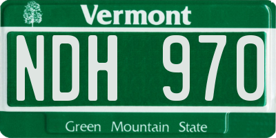 VT license plate NDH970