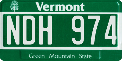 VT license plate NDH974