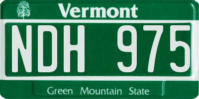 VT license plate NDH975