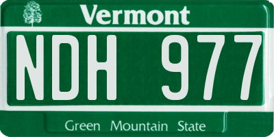 VT license plate NDH977
