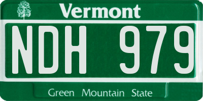 VT license plate NDH979
