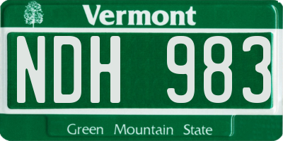VT license plate NDH983