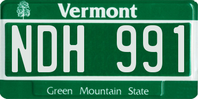 VT license plate NDH991