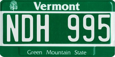 VT license plate NDH995