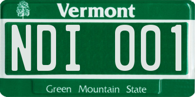 VT license plate NDI001