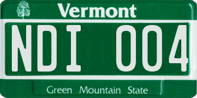 VT license plate NDI004