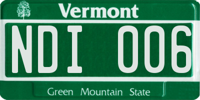 VT license plate NDI006