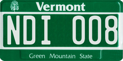 VT license plate NDI008