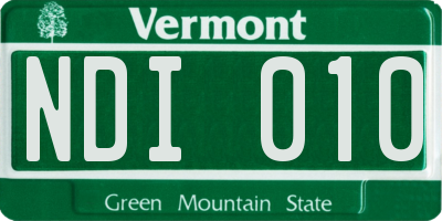VT license plate NDI010