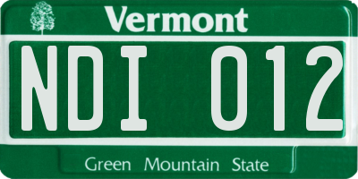 VT license plate NDI012