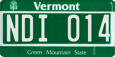 VT license plate NDI014