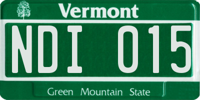 VT license plate NDI015