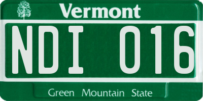 VT license plate NDI016
