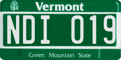 VT license plate NDI019