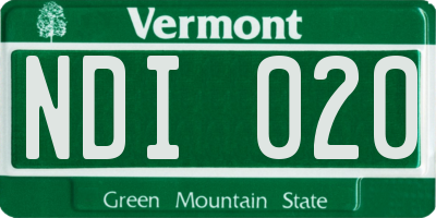 VT license plate NDI020