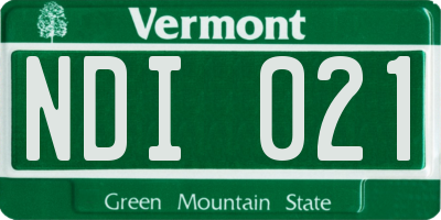 VT license plate NDI021