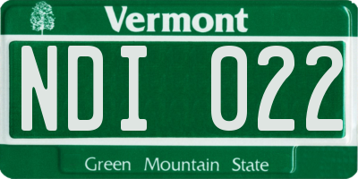 VT license plate NDI022