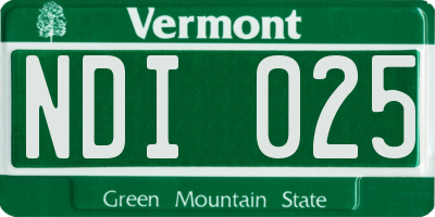 VT license plate NDI025