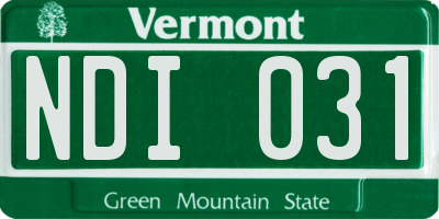 VT license plate NDI031