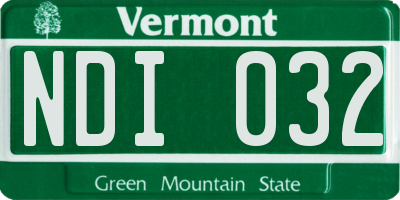 VT license plate NDI032