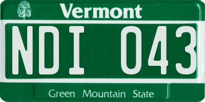 VT license plate NDI043