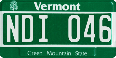 VT license plate NDI046