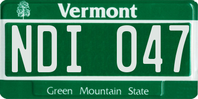 VT license plate NDI047