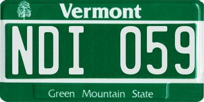 VT license plate NDI059