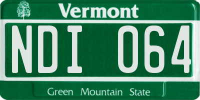 VT license plate NDI064