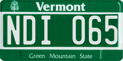 VT license plate NDI065